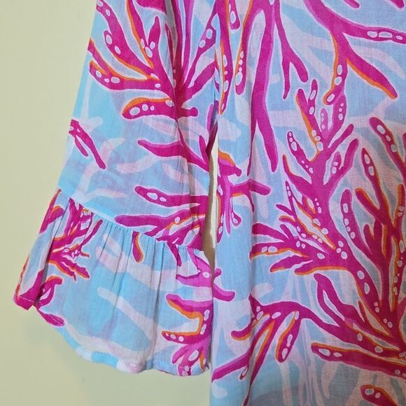 Lilly Pulitzer Luci V-Neck Cotton Tunic Size XXS Lightweight Vacation Coastal - Picture 9 of 16
